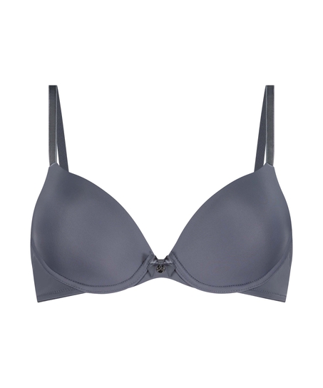 Plunge Padded Underwired Bra, Grey