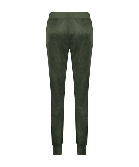 Tall Velours Jogging Bottoms, Green
