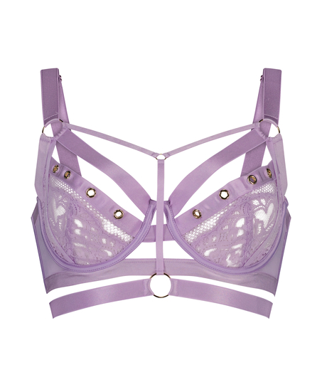 Sadie Non-Padded Underwired Longline Bra, Purple