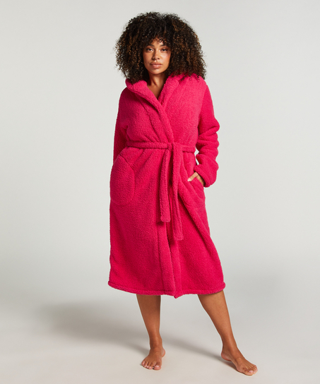 Fleece Bathrobe, Pink