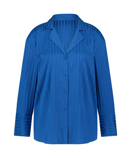 Satin Long-Sleeved Jacket, Blue