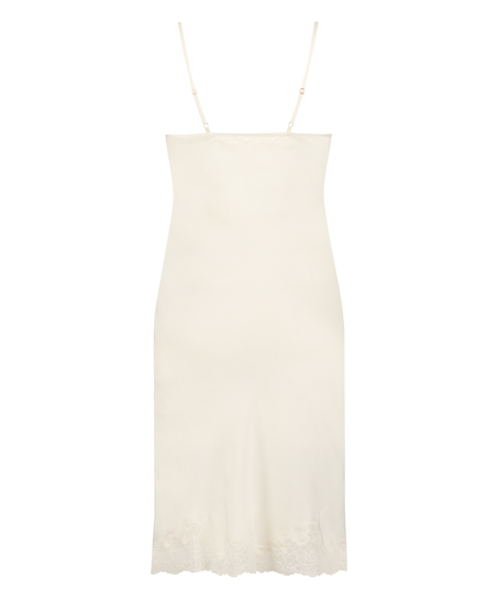 Satin Lace slip dress, Beige