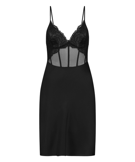 Lora Slip Dress, Black