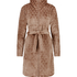 Zip Fleece Bathrobe, Brown