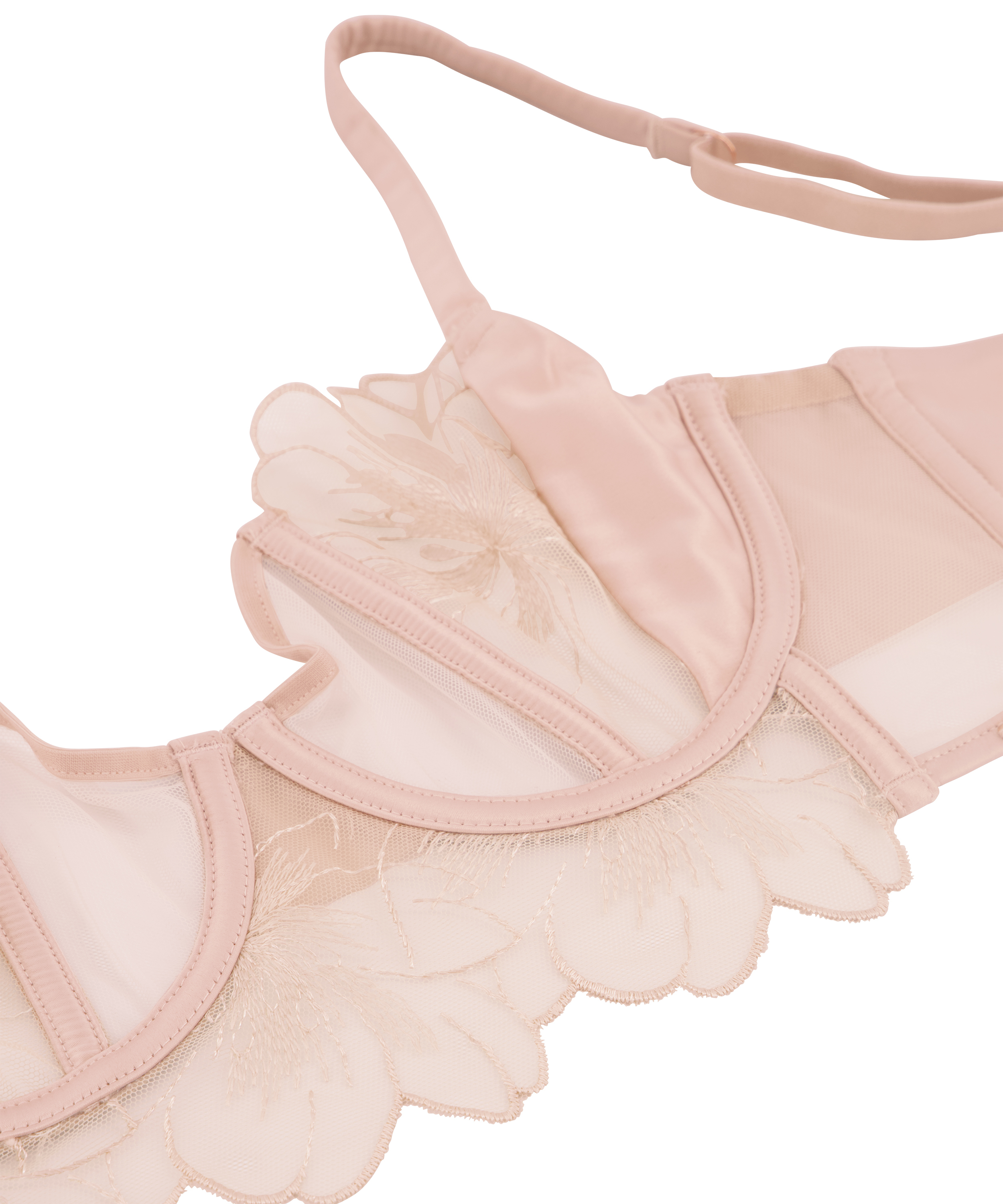 Sher Non-Padded Underwired Longline Bra, Pink, main