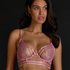 Roxanne Non-Padded Underwired Longline Bra, Pink