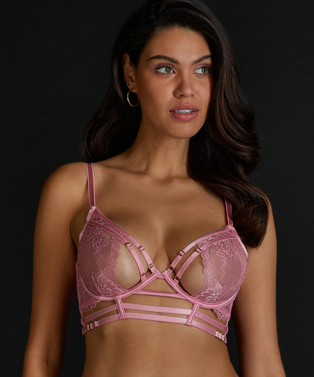 Roxanne Non-Padded Underwired Longline Bra, Pink
