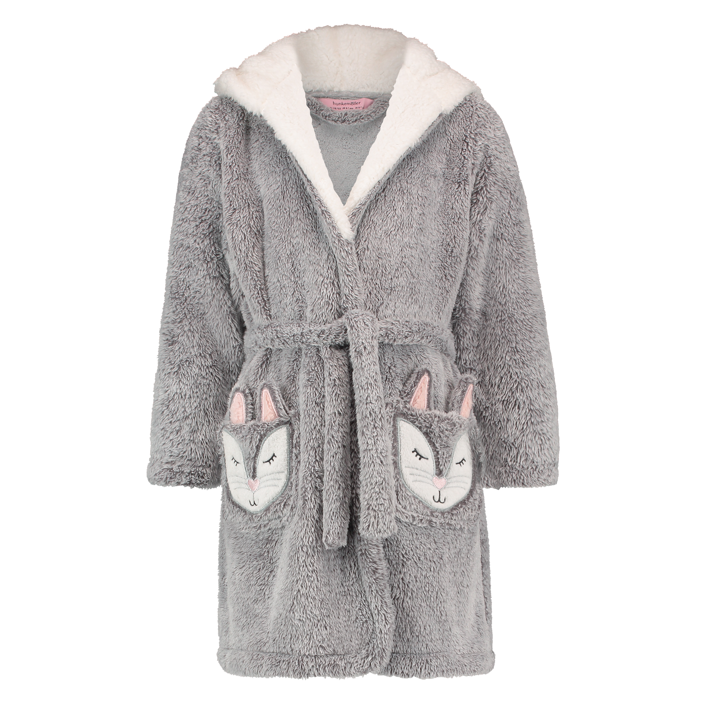 Kids Fleece Bathrobe, Grey, main