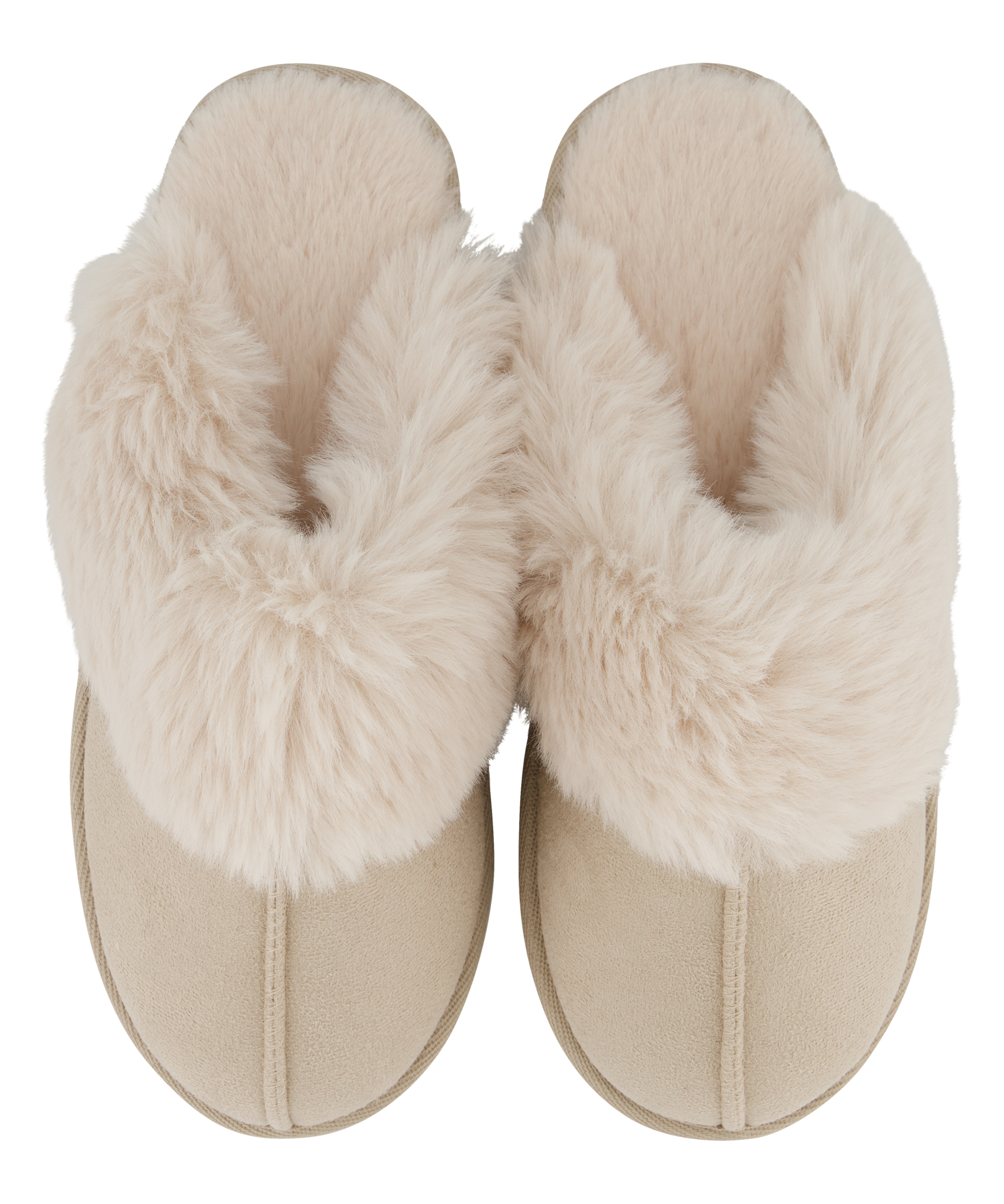 Suede Slippers, Beige, main