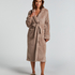Fleece Bathrobe, Beige