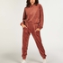 Velour Jogging Pants Pin-tucked, Brown