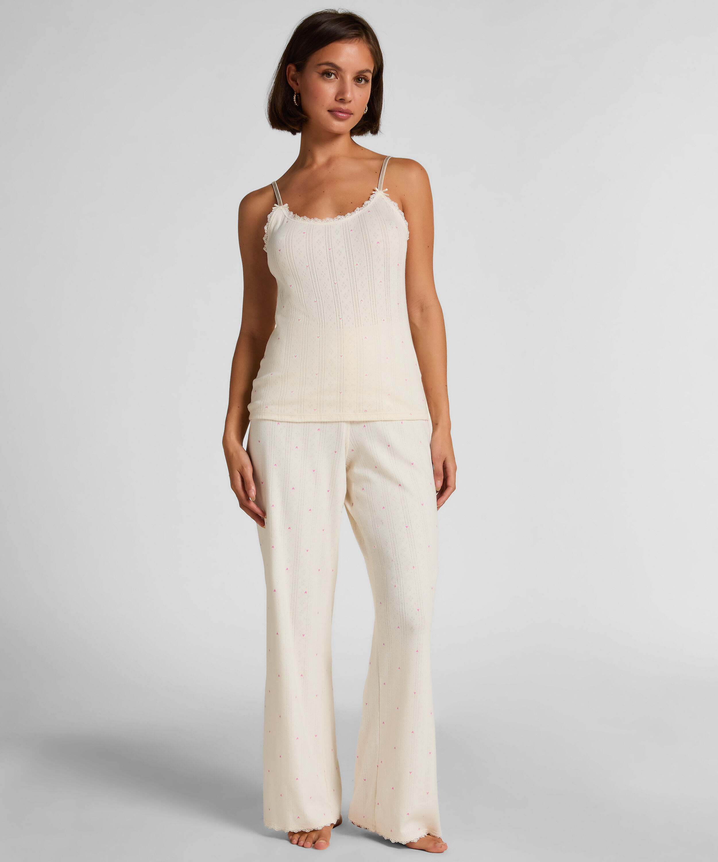Pyjama Set Pointelle, White Pyjama Set Pointelle, White