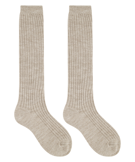 1 pair of knitted socks, Beige