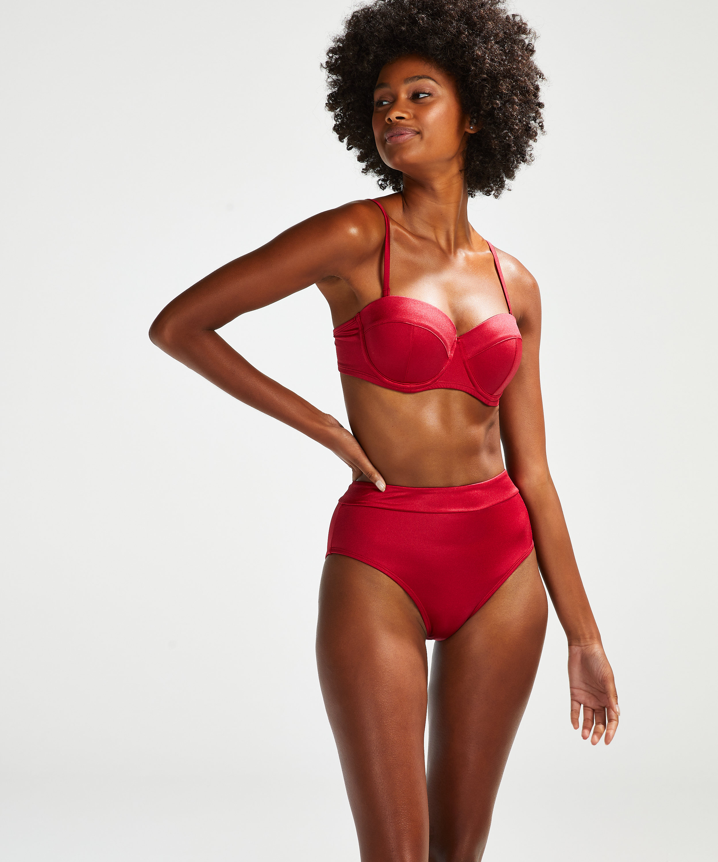 Lola Padded Underwired Bikini Top, Red, main