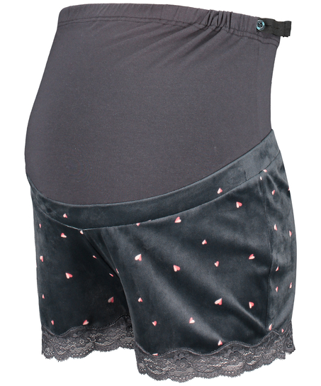 Velours maternity shorts, Grey