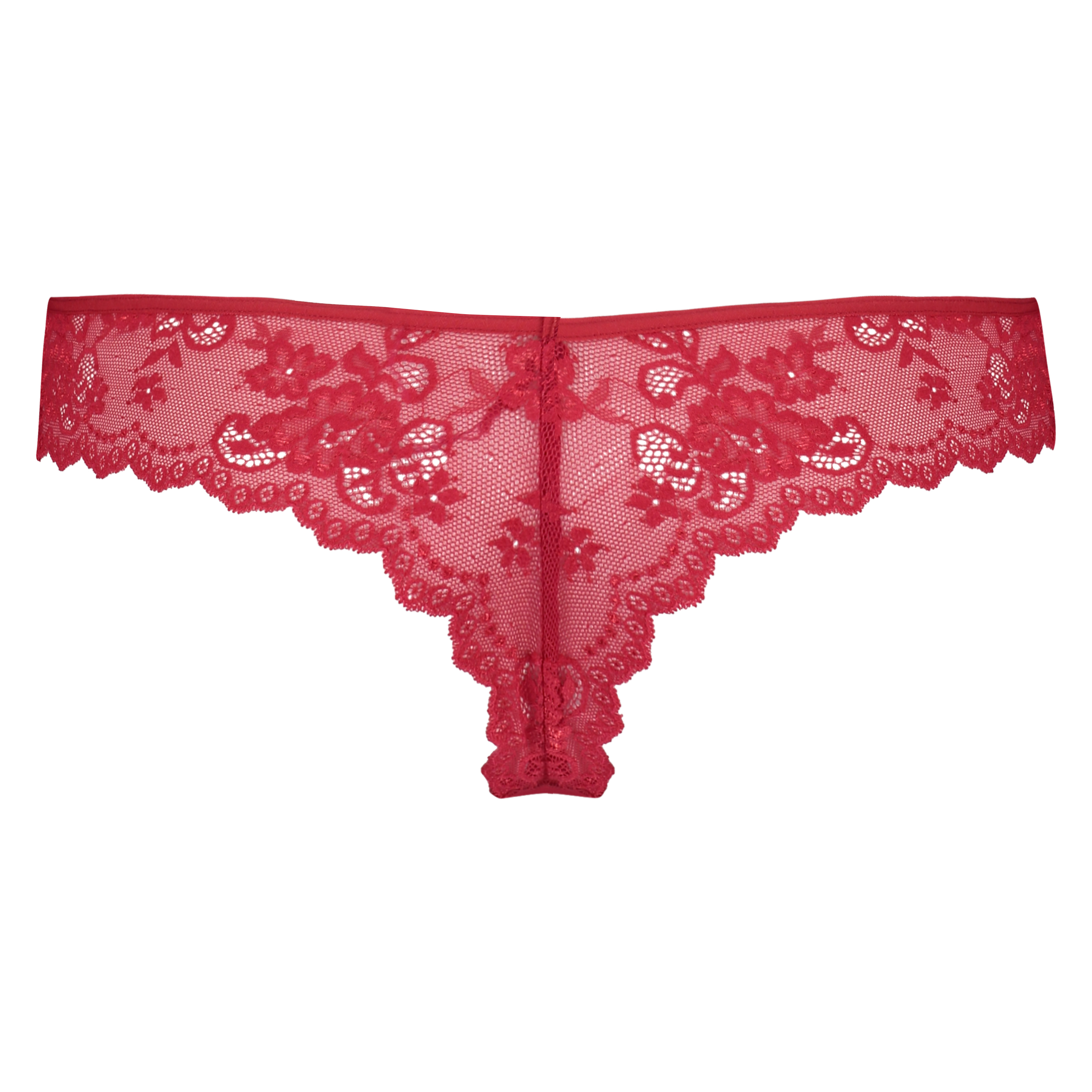 Lace Back Invisible Thong, Red, main