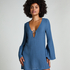 Beach Long-Sleeved Ring Dress, Blue