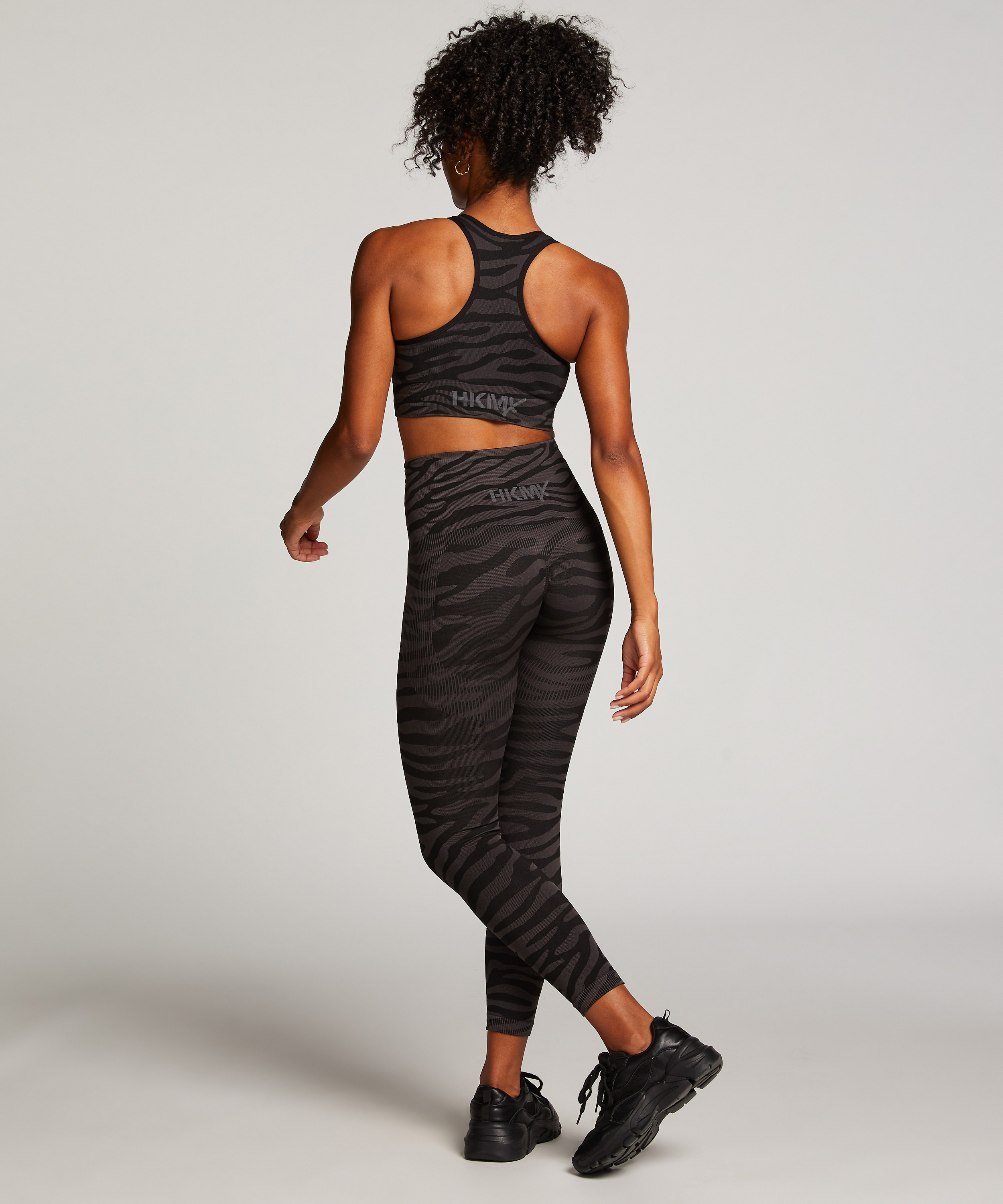 HKMX High Waisted Seamless Sports Legging, Black, main