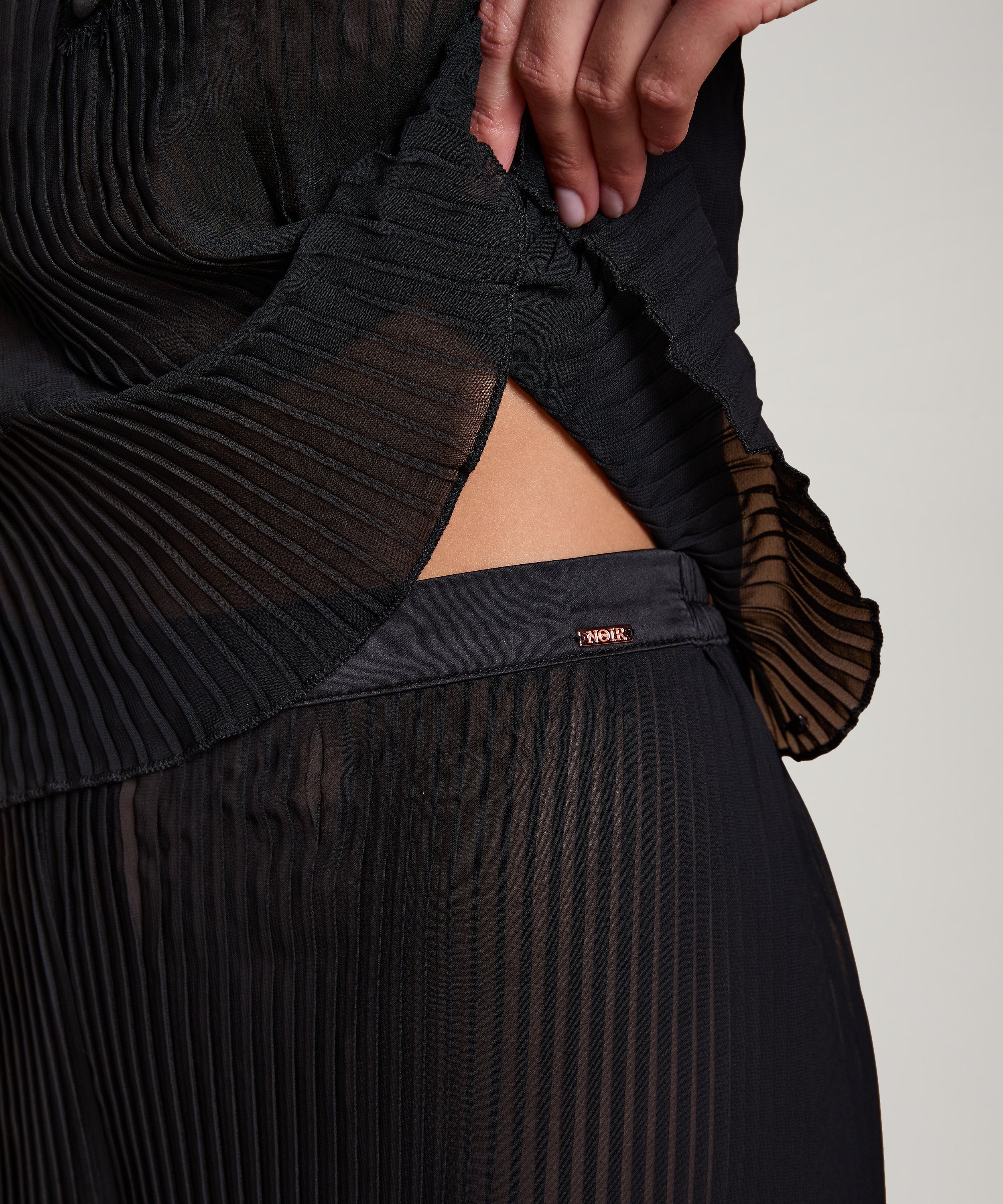 Plisse Lace Shorts, Black, main