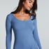 Ribbed Pyjama Top, Blue
