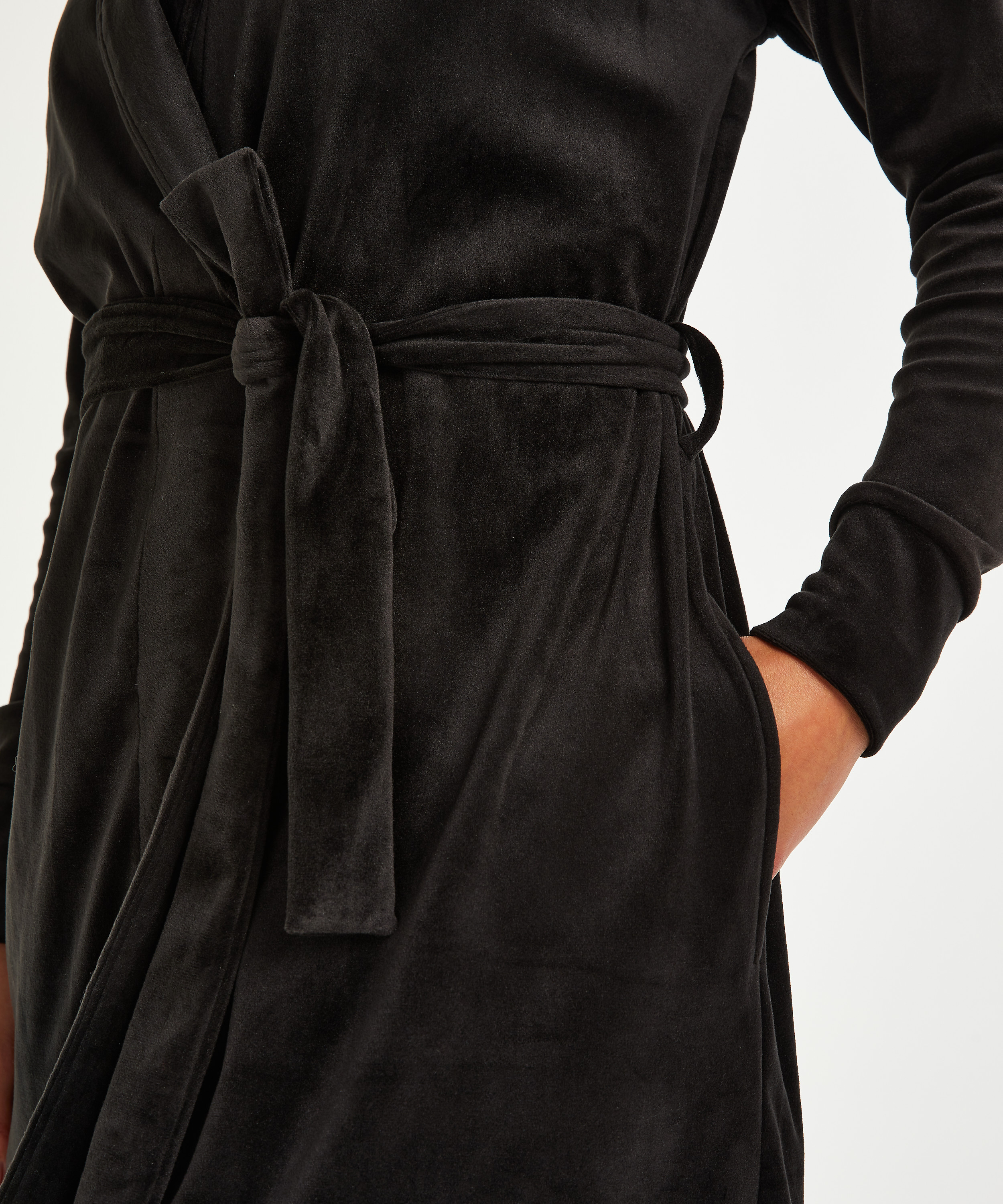Velvet Bathrobe, Black, main