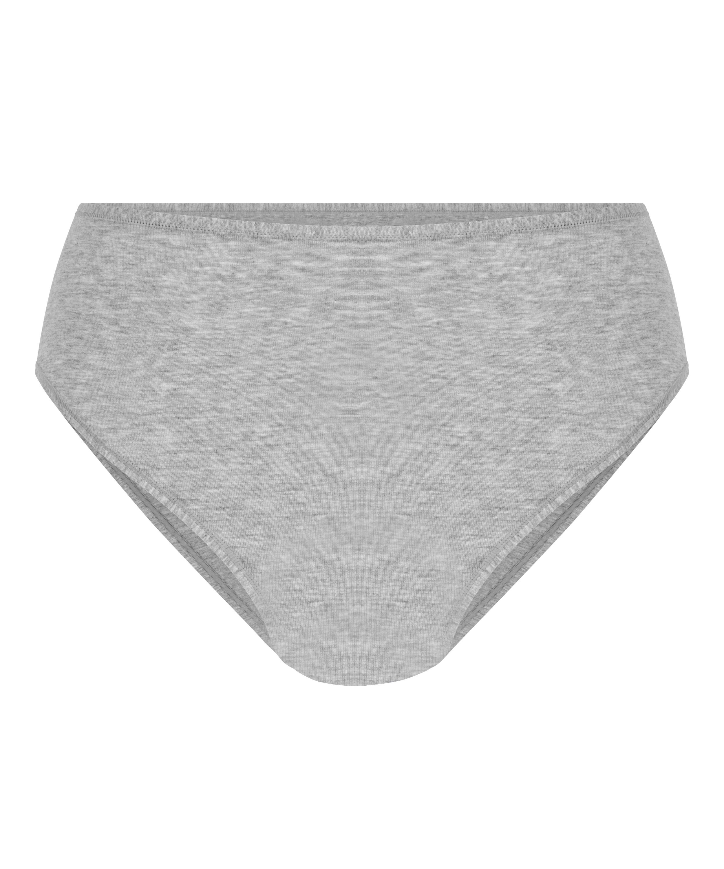 Cotton High Leg Brazilian, Grey