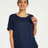 Short sleeve pyjama top in brushed jersey, Blue