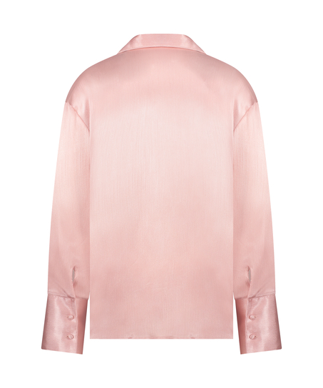 Satin Long-Sleeved Jacket, Pink