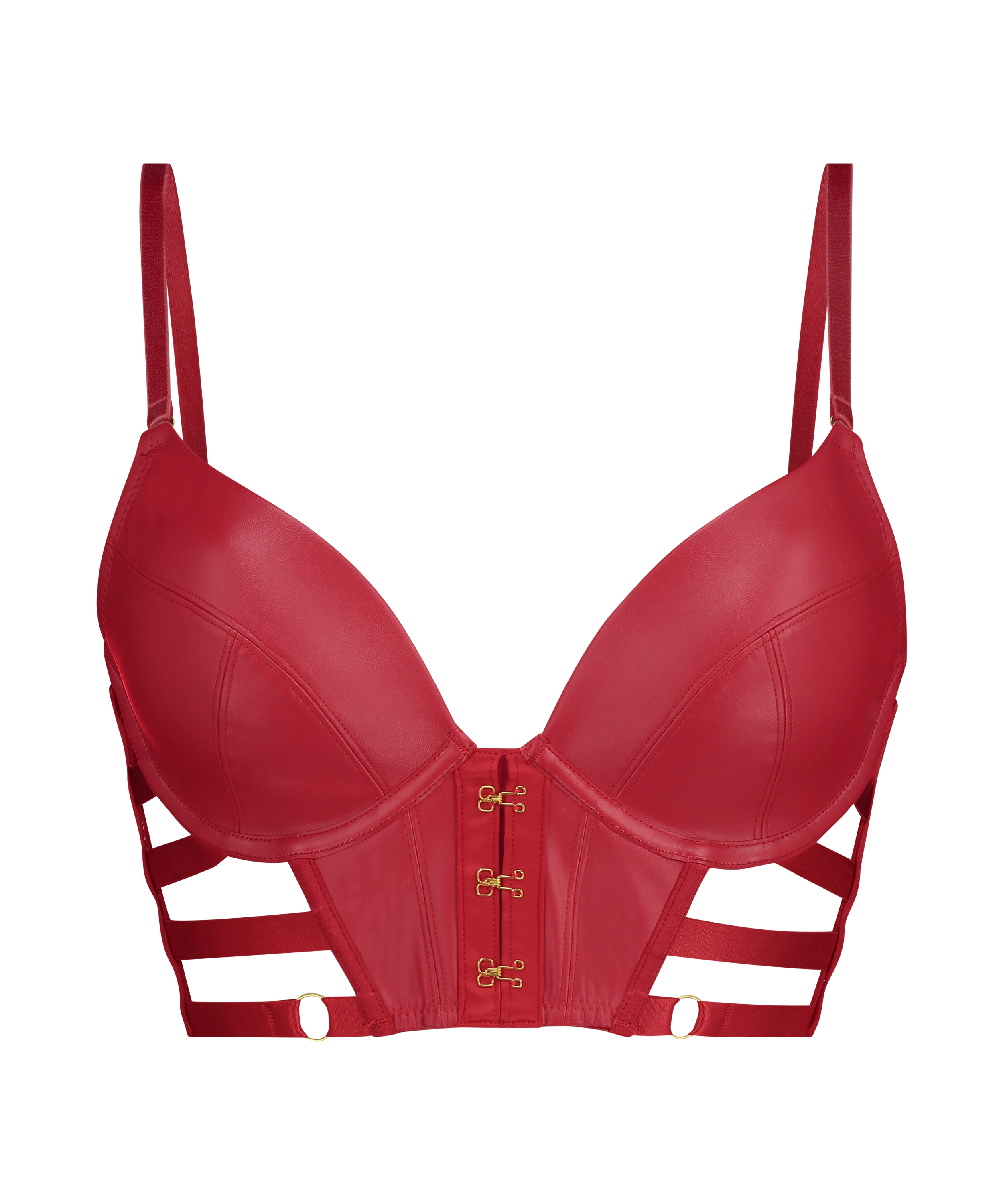 Vicky padded underwired push-up bra, Red, main