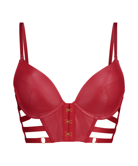 Vicky padded underwired push-up bra, Red