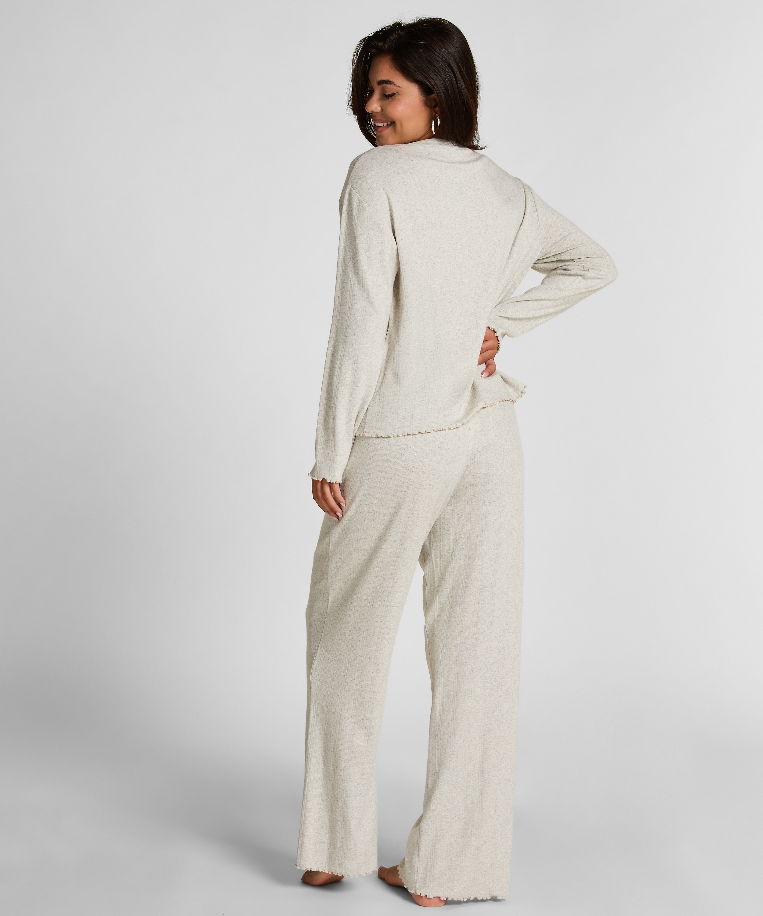 Pyjama Pant Loose Pointelle, Grey, main