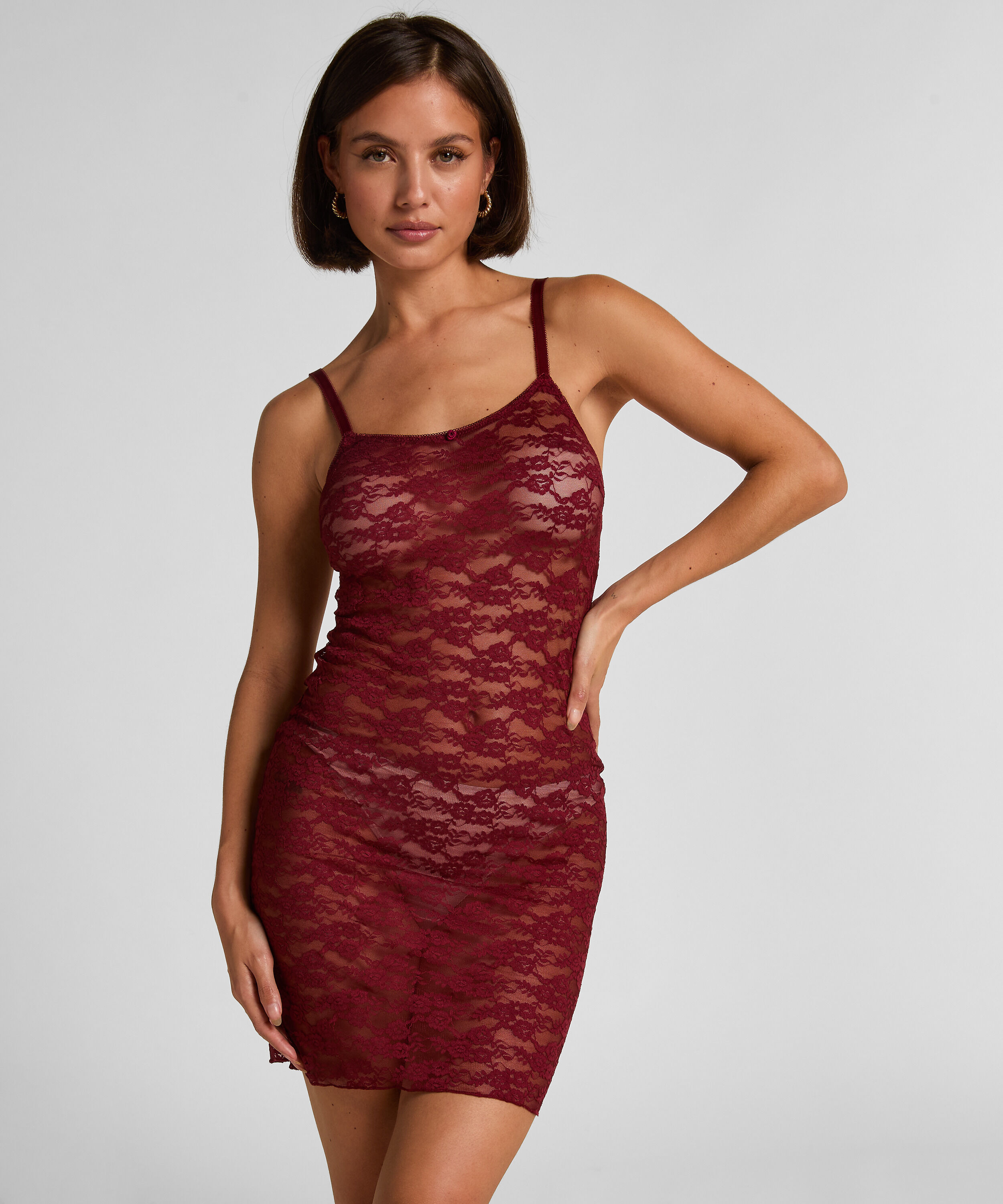 Slipdress Allover Lace, Red Slipdress Allover Lace, Red
