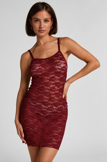 Hunkemöller Slipdress Allover Lace Red