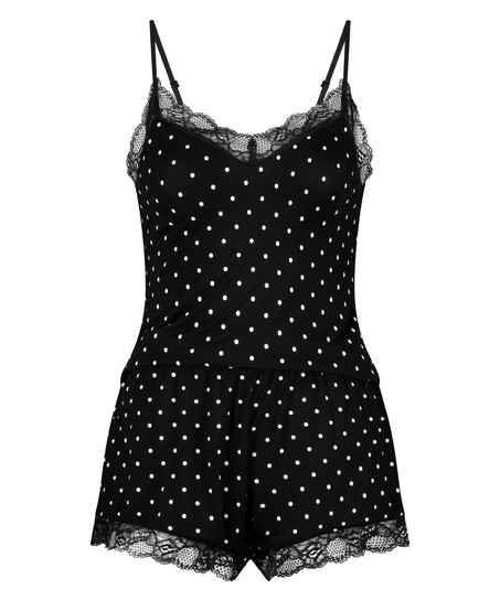 Cami Short Pyjama Set, Black