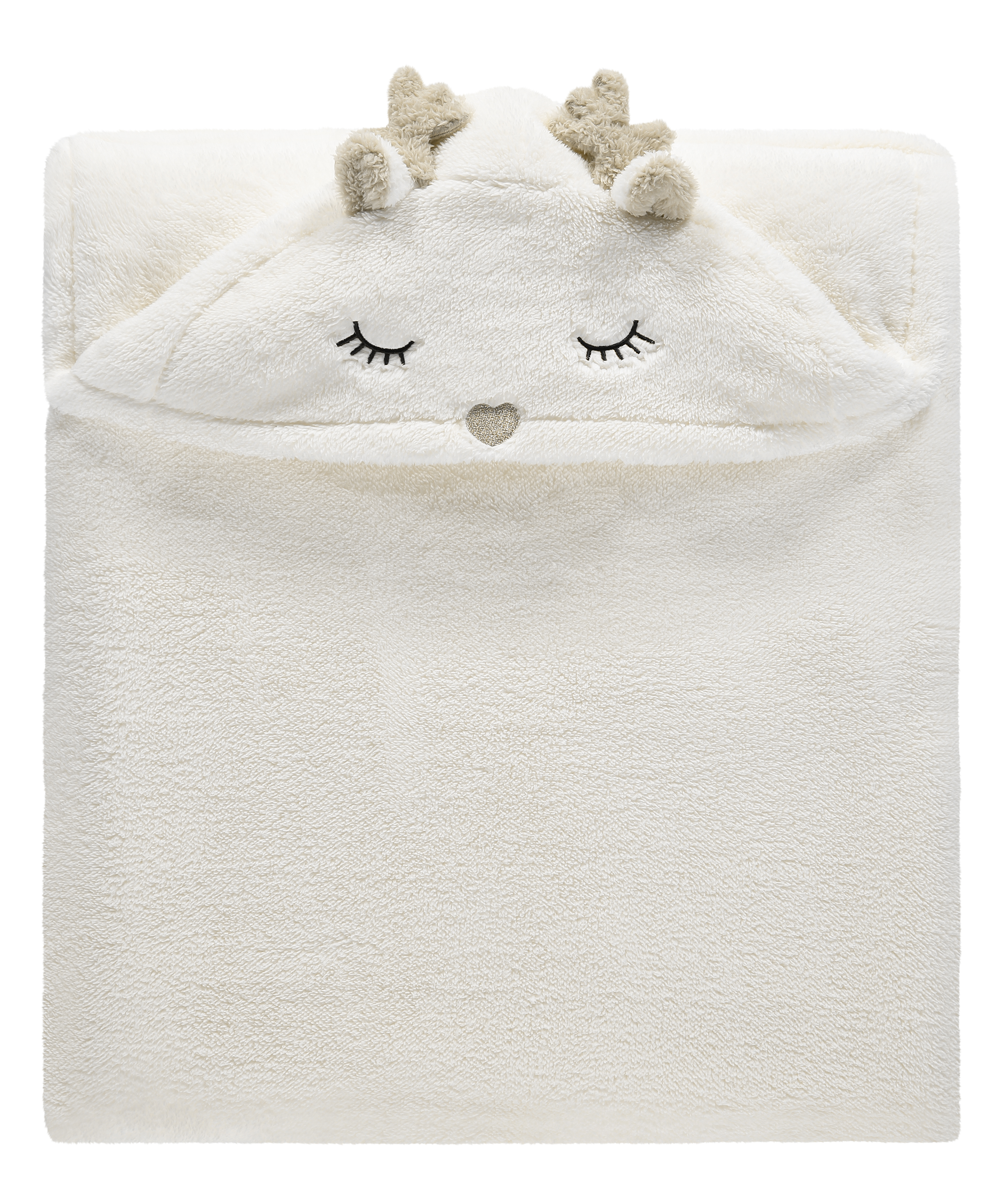 Reindeer cuddly blanket, White, main