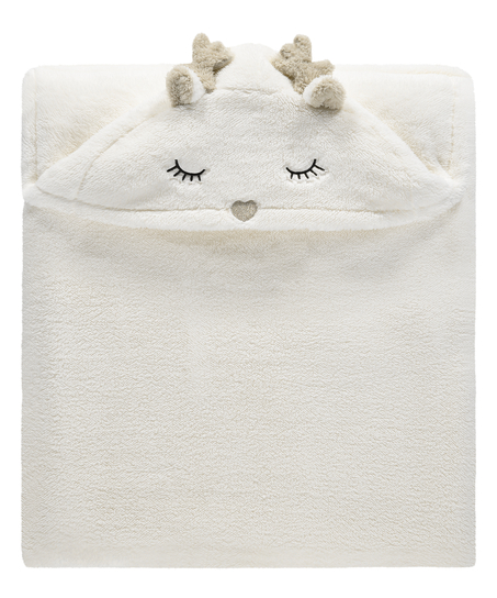 Reindeer cuddly blanket, White