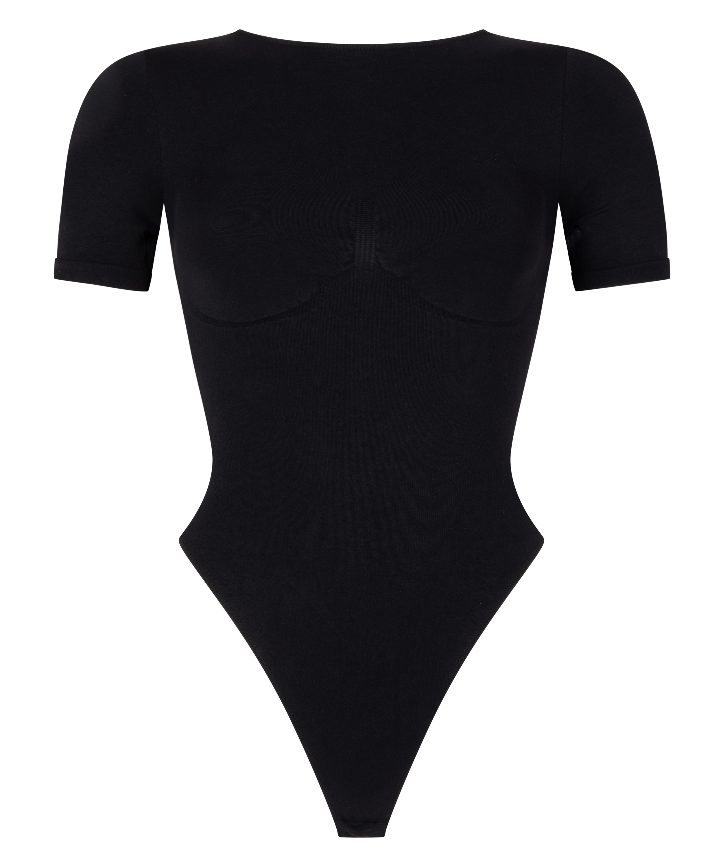 Seamless short sleeved body, Black, main