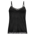Velvet lace cami, Black