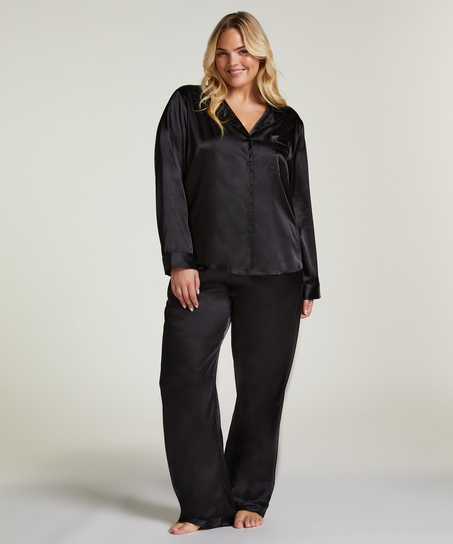 Satin Trousers, Black