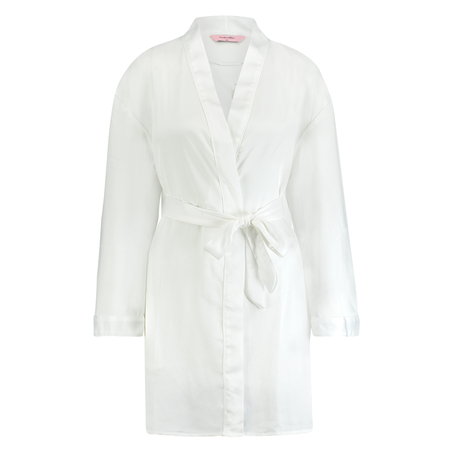 Satin Kimono Bridal, White
