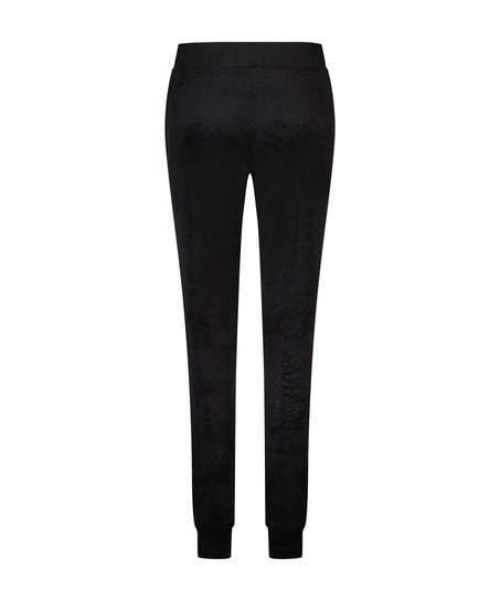 Petite Velours Jogging Pants, Black