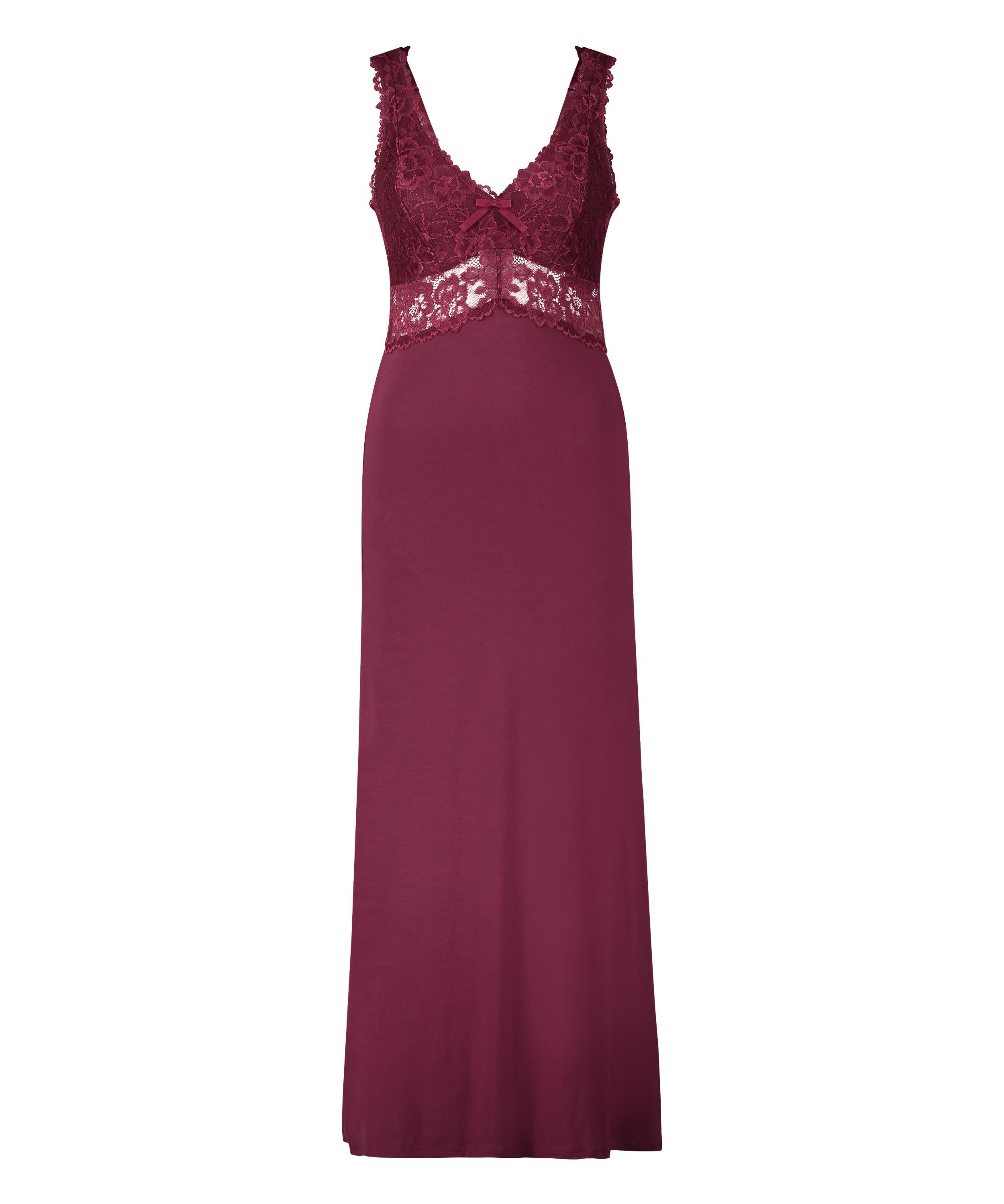 Nora Lace Long Slip Dress, Purple, main