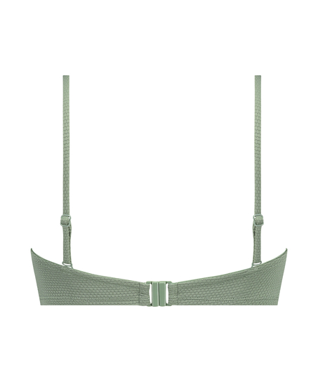 Scallop Padded Strapless Underwired Bikini Top Cup E +, Green