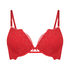 Oceana Padded Underwired Push-Up Bra, Red