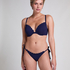 Scallop padded underwired bikini-top, Blue