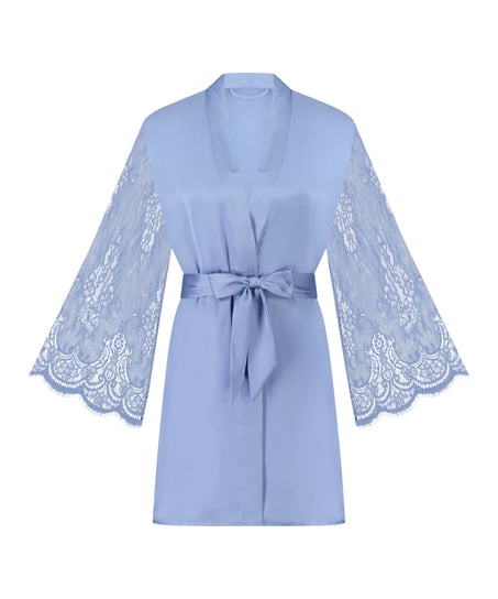 Satin Kimono, Blue
