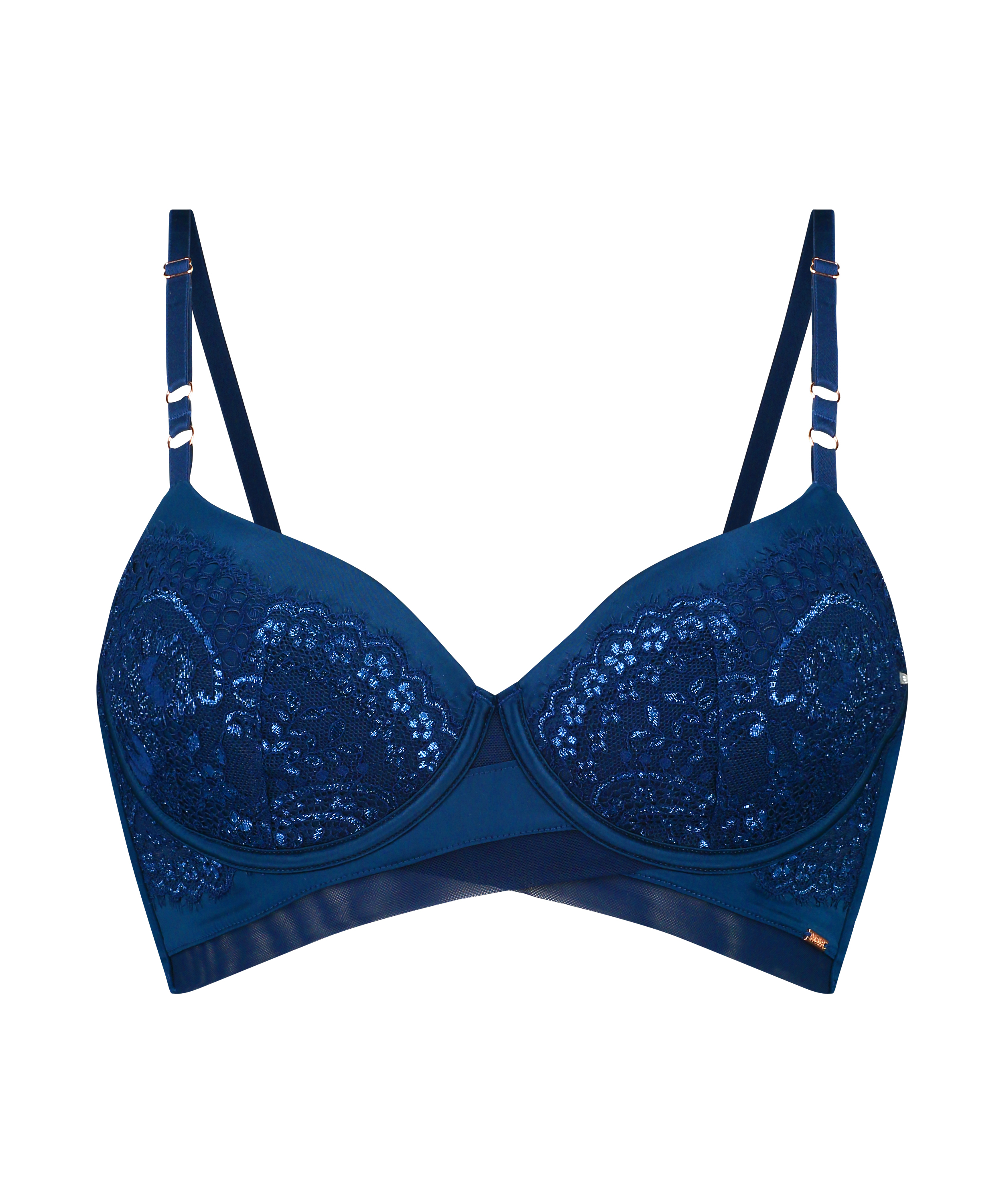 Lara Padded Underwired Bra, Blue, main