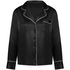 Satin Long-Sleeved Jacket, Black