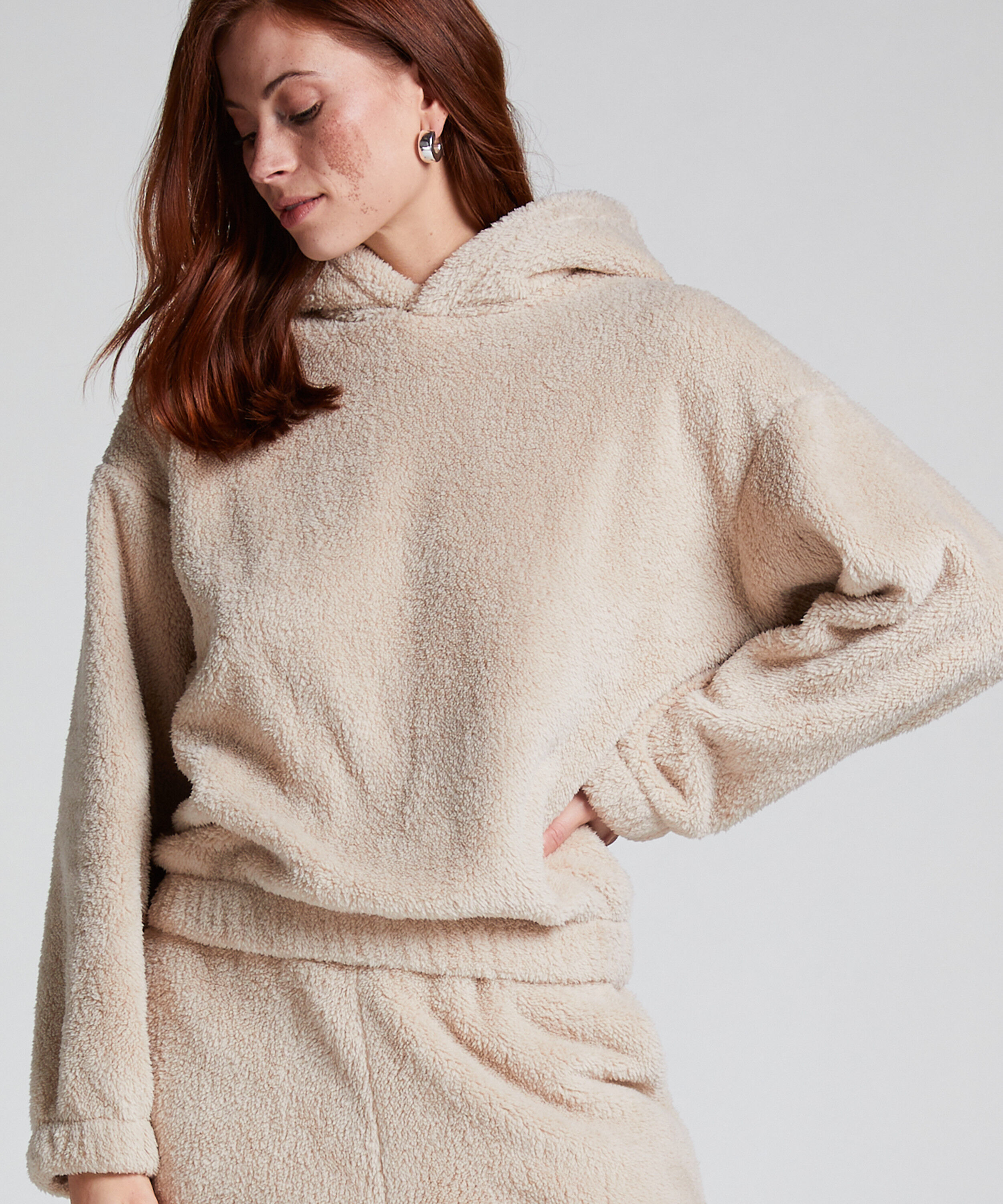 Snuggle Hoodie Fleece, Beige Snuggle Hoodie Fleece, Beige