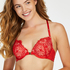 Kat padded underwired bra, Red